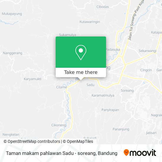 Taman makam pahlawan Sadu - soreang map