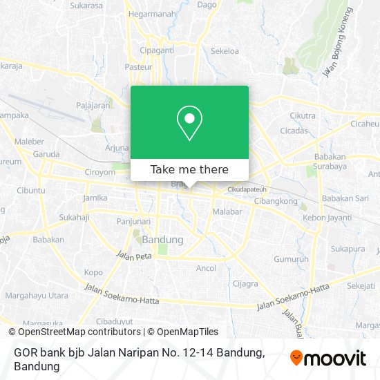 GOR bank bjb Jalan Naripan No. 12-14 Bandung map