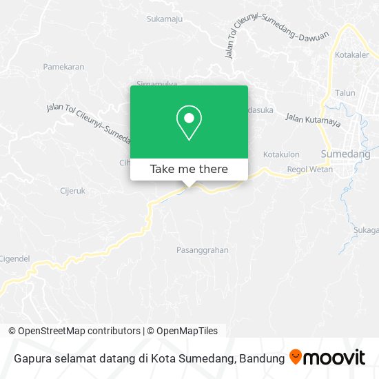 Gapura selamat datang di Kota Sumedang map