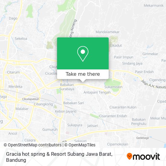 Gracia hot spring & Resort Subang Jawa Barat map
