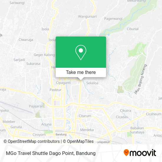 MGo Travel Shuttle Dago Point map