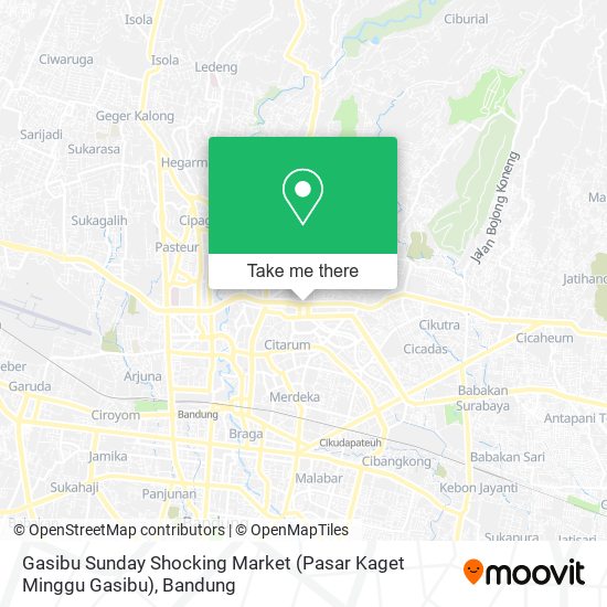 Gasibu Sunday Shocking Market (Pasar Kaget Minggu Gasibu) map