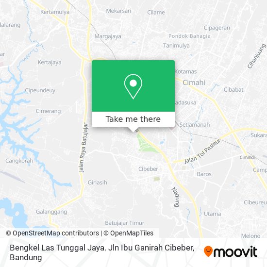 Bengkel Las Tunggal Jaya. Jln Ibu Ganirah Cibeber map