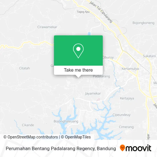 Perumahan Bentang Padalarang Regency map