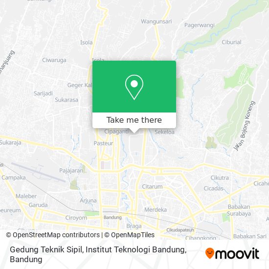 Gedung Teknik Sipil, Institut Teknologi Bandung map