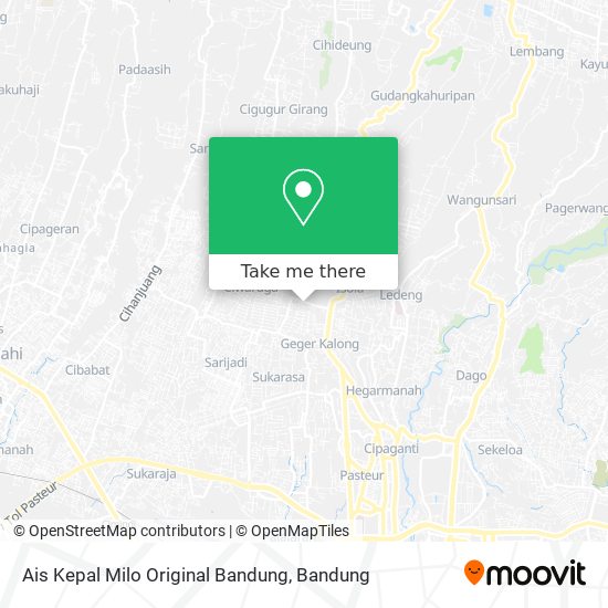Ais Kepal Milo Original Bandung map