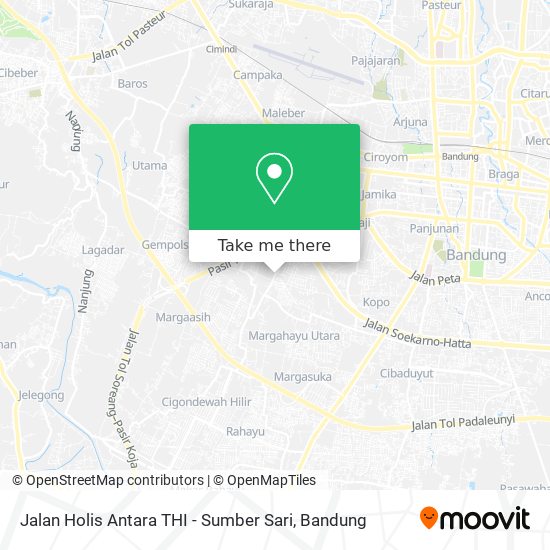 Jalan Holis Antara THI - Sumber Sari map