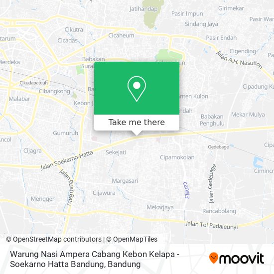 Warung Nasi Ampera Cabang Kebon Kelapa - Soekarno Hatta Bandung map