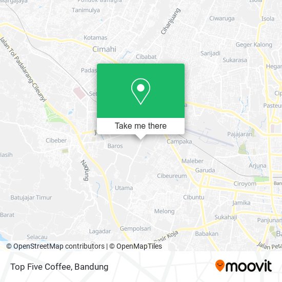 Top Five Coffee map