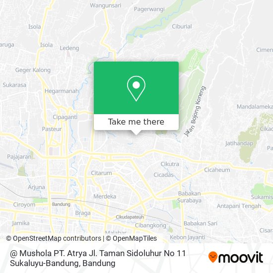 @ Mushola PT. Atrya Jl. Taman Sidoluhur No 11 Sukaluyu-Bandung map