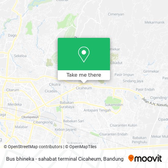 Bus bhineka - sahabat terminal Cicaheum map