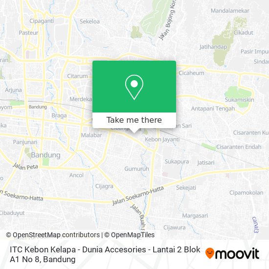 ITC Kebon Kelapa - Dunia Accesories - Lantai 2 Blok A1 No 8 map