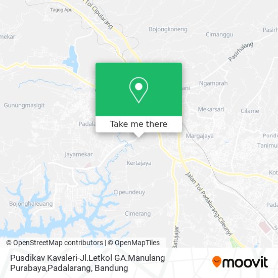 Pusdikav Kavaleri-Jl.Letkol GA.Manulang Purabaya,Padalarang map