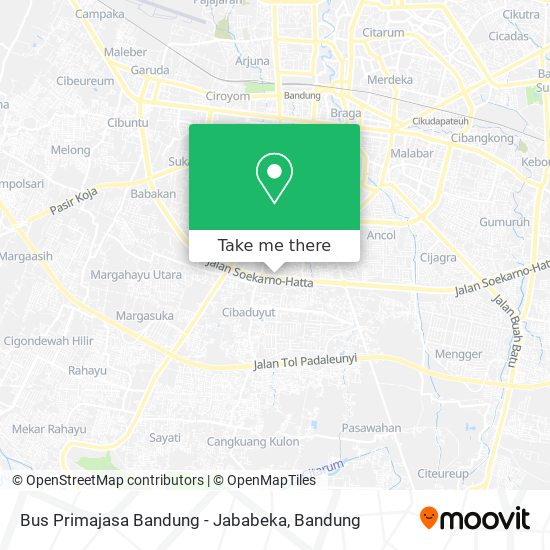 Bus Primajasa Bandung - Jababeka map