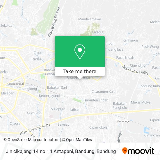 Jln cikajang 14 no 14 Antapani, Bandung map