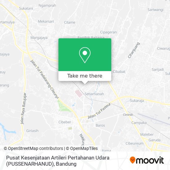 Pusat Kesenjataan Artileri Pertahanan Udara (PUSSENARHANUD) map