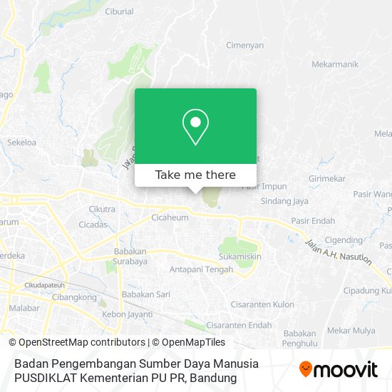 Badan Pengembangan Sumber Daya Manusia PUSDIKLAT Kementerian PU PR map