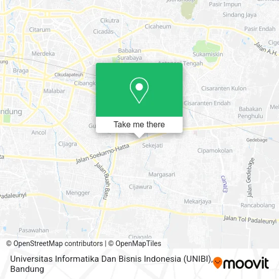 Universitas Informatika Dan Bisnis Indonesia (UNIBI) map