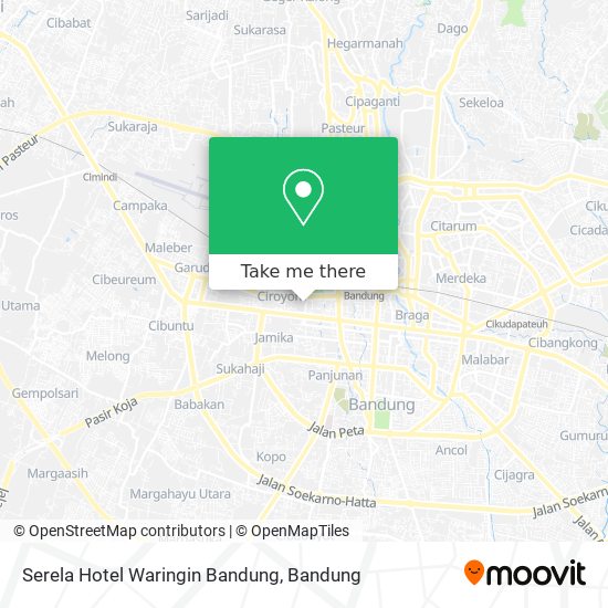 Serela Hotel Waringin Bandung map