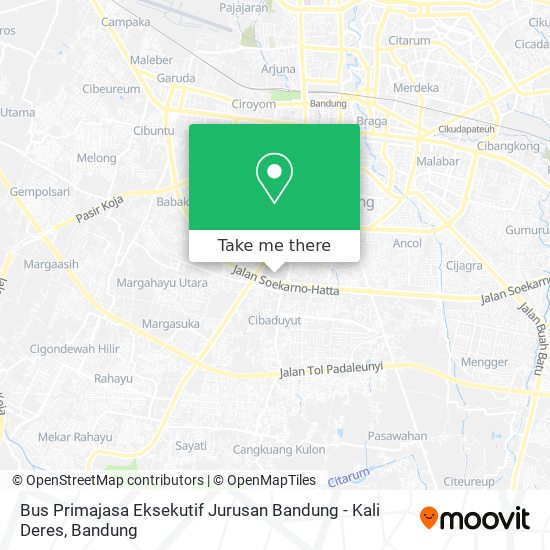 Bus Primajasa Eksekutif Jurusan Bandung - Kali Deres map