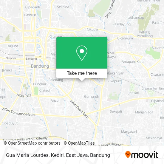 Gua Maria Lourdes, Kediri, East Java map