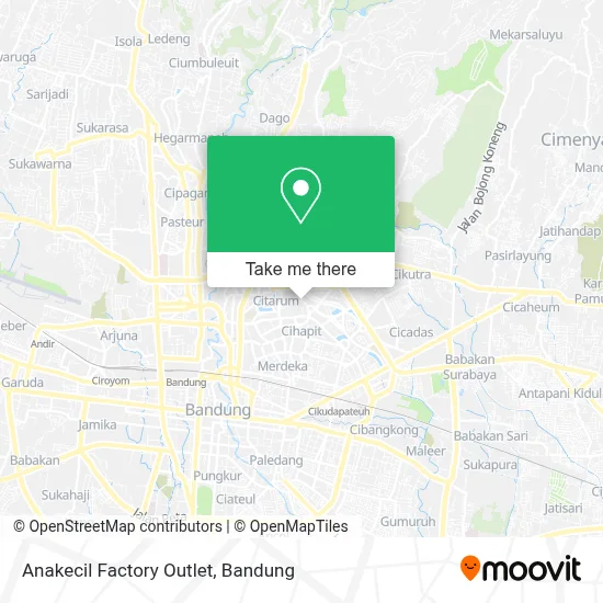 Anakecil Factory Outlet map