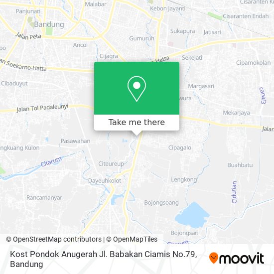 Kost Pondok Anugerah Jl. Babakan Ciamis No.79 map