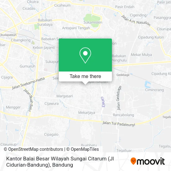 Kantor Balai Besar Wilayah Sungai Citarum (Jl Cidurian-Bandung) map
