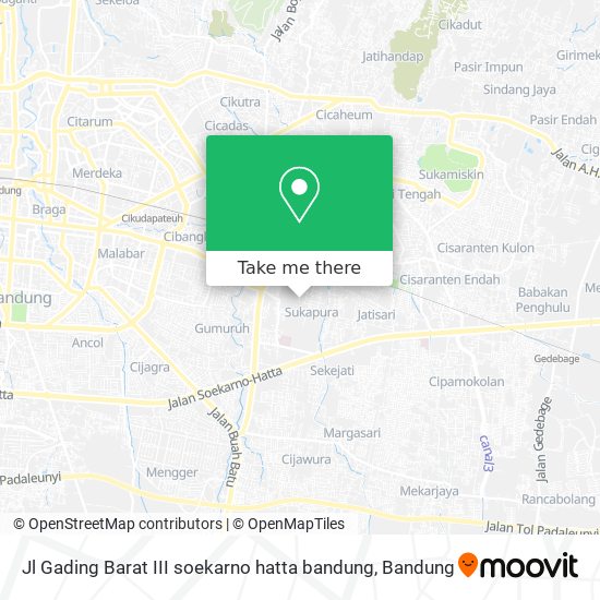 Jl Gading Barat III soekarno hatta bandung map