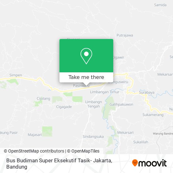 Bus Budiman Super Eksekutif Tasik- Jakarta map