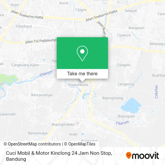 Cuci Mobil & Motor Kinclong 24 Jam Non Stop map