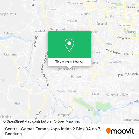 CentraL Games Taman Kopo Indah 2 Blok 3A no 7 map