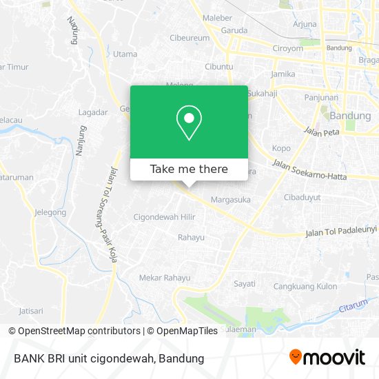 BANK BRI unit cigondewah map