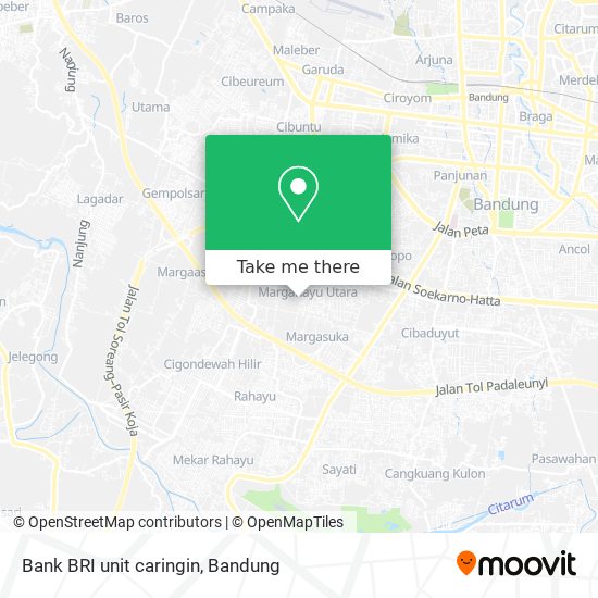 Bank BRI unit caringin map