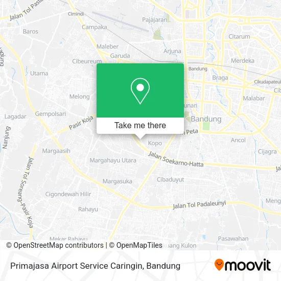 Primajasa Airport Service Caringin map