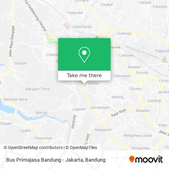 Bus Primajasa Bandung - Jakarta map