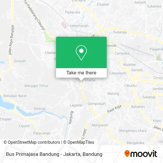 Bus Primajasa Bandung - Jakarta map