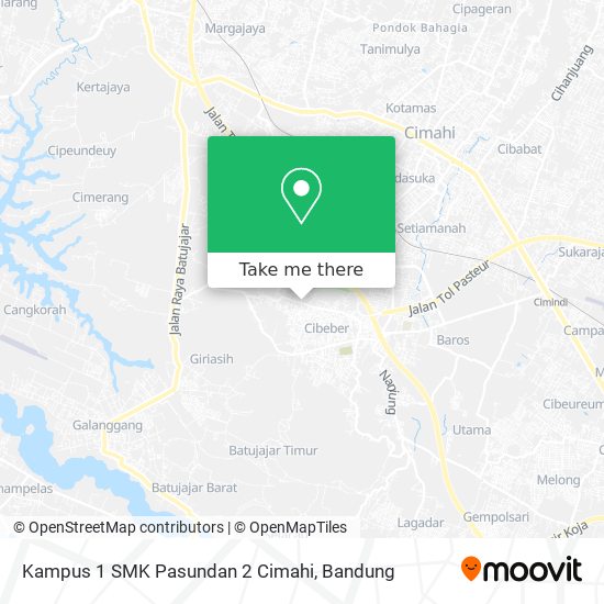 Kampus 1 SMK Pasundan 2 Cimahi map