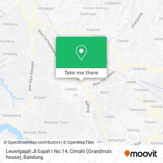 Leuwigajah Jl.Gajah I No.14, Cimahi (Grandma's house) map