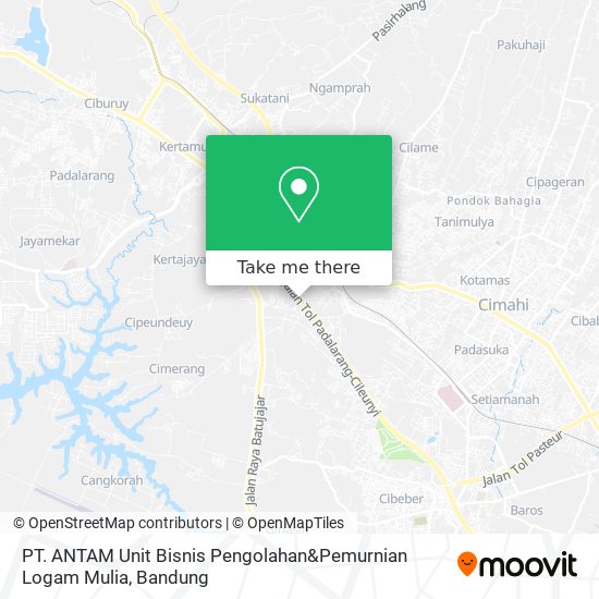 PT. ANTAM Unit Bisnis Pengolahan&Pemurnian Logam Mulia map