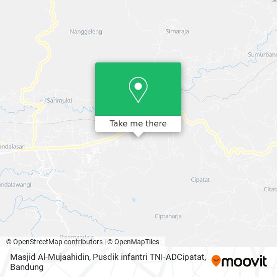 Masjid Al-Mujaahidin, Pusdik infantri TNI-ADCipatat map