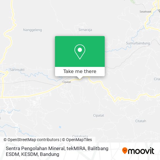 Sentra Pengolahan Mineral, tekMIRA, Balitbang ESDM, KESDM map
