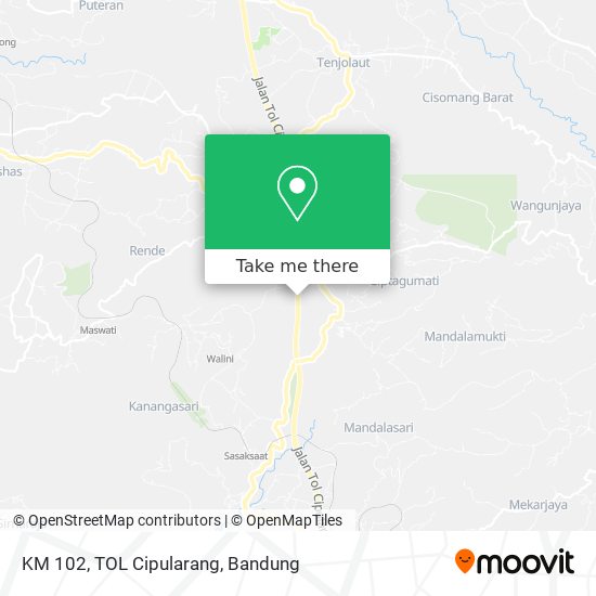 KM 102, TOL Cipularang map