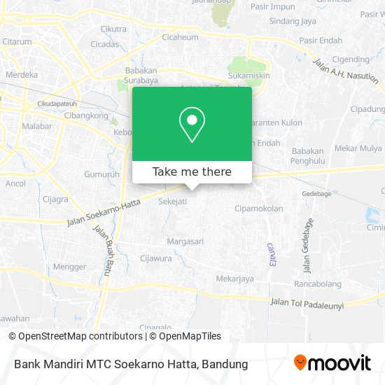 Bank Mandiri MTC Soekarno Hatta map