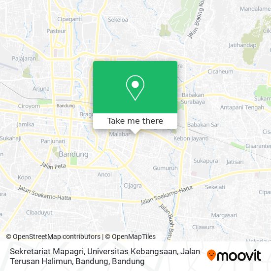 Sekretariat Mapagri, Universitas Kebangsaan, Jalan Terusan Halimun, Bandung map