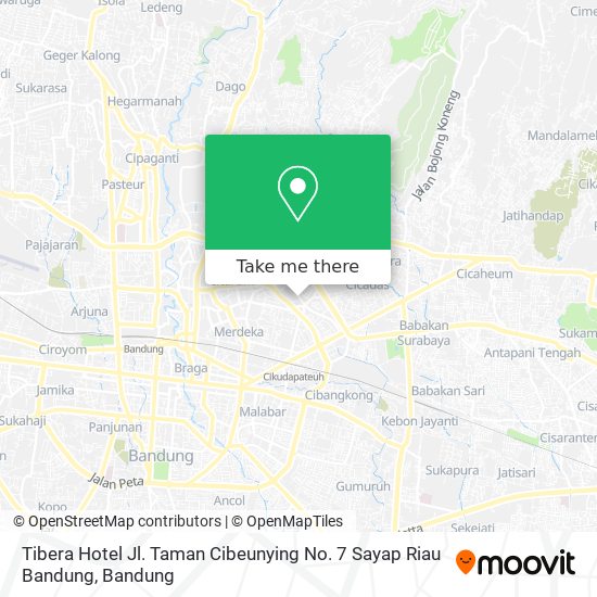 Tibera Hotel Jl. Taman Cibeunying  No. 7 Sayap Riau Bandung map