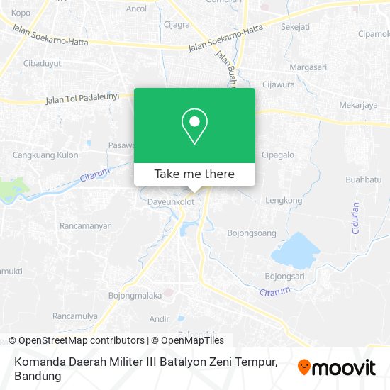 Komanda Daerah Militer III Batalyon Zeni Tempur map