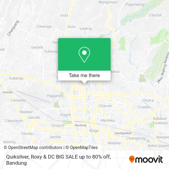 Quiksilver, Roxy & DC BIG SALE up to 80% off map
