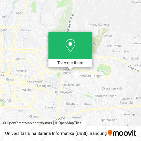 Universitas Bina Sarana Informatika (UBSI) map