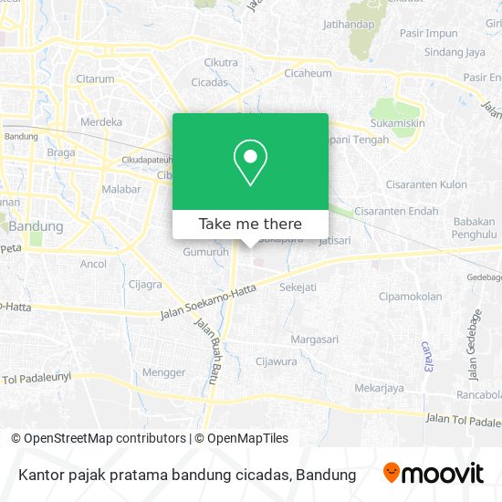 Kantor pajak pratama bandung cicadas map